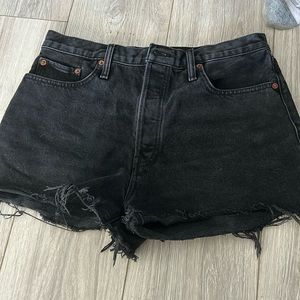re/ done black jean shorts
